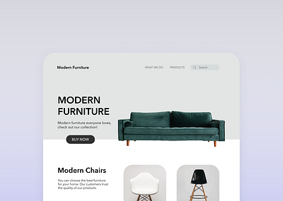 Landing Page - Furniture | UI Daily Challenge 003 dailyui dailyuichallenge design ui ui design