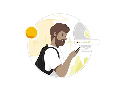 Stress Level alone app flat illustration lineart mental health minimalistic morning vector