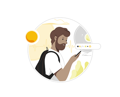 Stress Level alone app flat illustration lineart mental health minimalistic morning vector