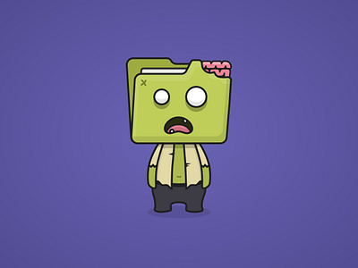 Corrupted File X Zombie design figma graphic design illustration vector