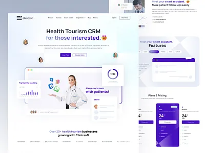 Health Tourism Landing page CRM crm health tourism landing page medical product design
