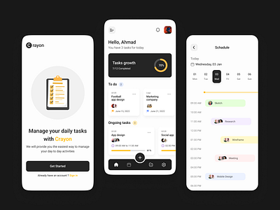 Task Management App app calender creative design date design inspiration manager mobile app task task management time todo app ui ux