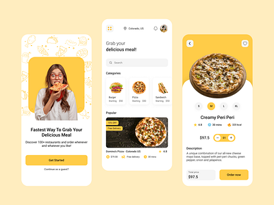 Food Delivery App booking burger creative design delivery app design food app inspiration mobile app order pizza restaurant ui ux