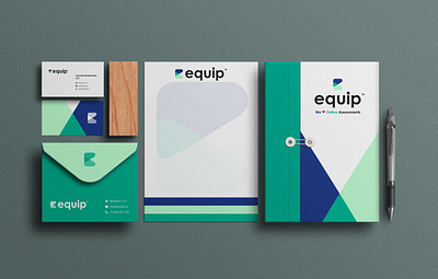 Equip Stationary Design brand identity branding design equip flat logo stationary stationery vector