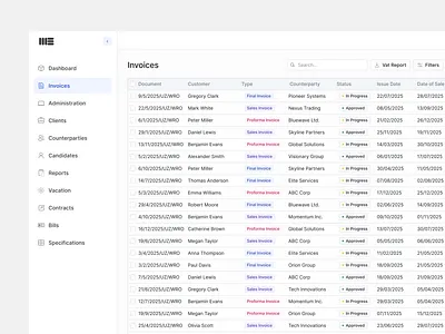 WeExpert CRM – Smart Invoicing & Client Management businesstools crm designsystem invoicin productdesign radixui uidesign uxdesign