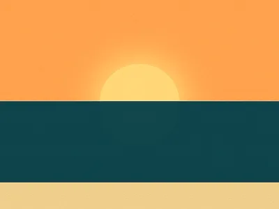 The End of Summer adobe adobe illustrator beach circle design geometric geometric shapes geometry graphic design illustration ocean playoff rebound sea shape shapes summer sun sunset vector