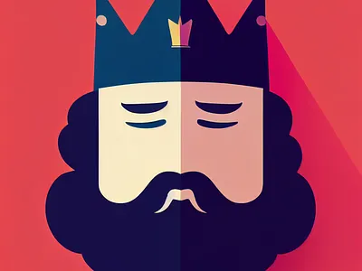 Wise King design illustration logo