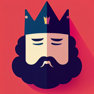 Wise King design illustration logo