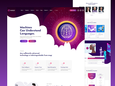 Naxly - Data Science & Analytics WordPress Theme animation artificial intelligence business design illustration logo machine learning multipurpose portfolio ui