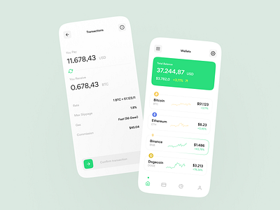 Crypto Wallet App app bank bitcoin btc crypto design dor exchange figma ios minimal money portfolio ui wallet