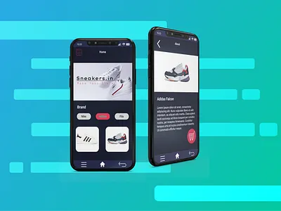 UI/UX Mobile Market Sneakers.in branding graphic design ui