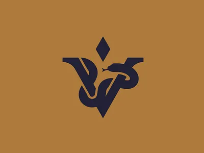 V Snake Logo animal cobra initial letter logo minimalist simple snake v