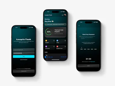 Task Management Mobile App [Free Figma Design System] dark mode ui figma design system mobile ui kit productivity app ui task management app ui