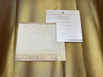 Ivory Wooly Foil Stamped Wedding Card