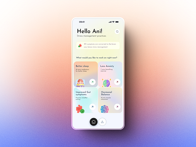 Stress Management App healthcare meditation mobile mobileapp ui user interface ux visual design wellness