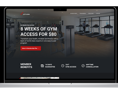 Gym Landing Page gym landing page gym website ui web design