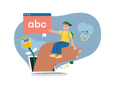 Digit-all children design digital inclusion family illustration kids learning pop vector