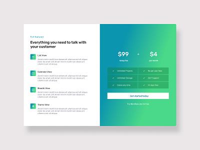 Pricing section with Split Brand Panel design pricing page pricing section tailwindui ui