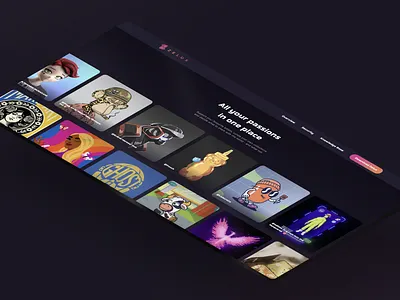 👁 Eye-candy section for Zelus' landing page branding cards design illustration landing logo mockups nfts ui ux