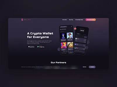 Zelus Wallet's landing page design figma landing logo mockups smartwallet ui wallet