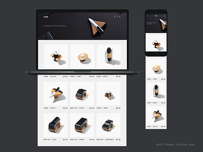 Huzi Design Product Listing Page branding dailyui design illustration logo ui ux vector web website