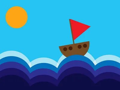 Geometric sea flat design illustration illustration art illustrator vector art