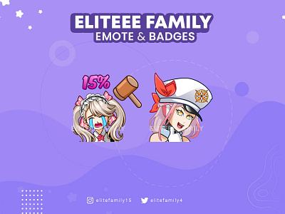 BEAUTIFUL EMOTE badges beautiful cartoon custom emotes design discord emote design emotes girl illustration logo streamer streaming twitch twitch emotes woman