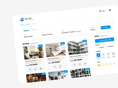 Fly2Go - tour operator website design hotel logo resort site ui ux web