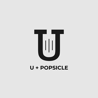 U Popsicle logo concept brand identity branding design illustration illustrator logo logo design minimalist popsicle typography vector