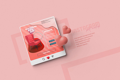 Furniture Instagram Sale Post branding design graphic design mochup post design social media post design typography