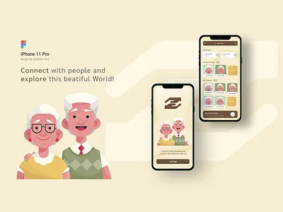 Old age Community APP Design design illustration mockup ui ux