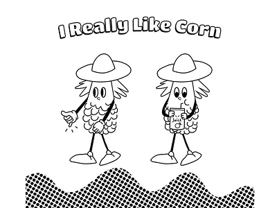 Corn character vector illustration 2d art character design characters colorful corn design graphic design illustration illustrator logo mascot packaging retro social media vector vectors website