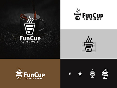 F letter Coffee Shop Logo brand identity branding design clean flat coffee house coffee shop concept creative cup geometric idea letter based letter f logo design logomark logotype minimal modern packaging simple symbol