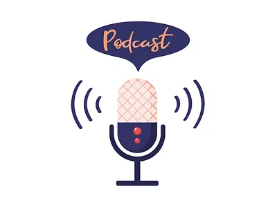 Podcast illustration adorable cute graphic illustration