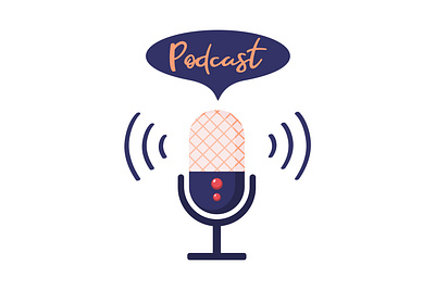 Podcast illustration adorable cute graphic illustration