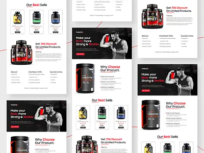 Gym supplement email newsletter design fitness gym health healthy landing page product supplement ui ui design ux web web design website workout