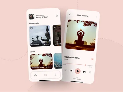 Meditation Music App app design illustration meditation app meditation music meditation music app mobile mobile app mobille app music app ui ui design ui ux uiux ux