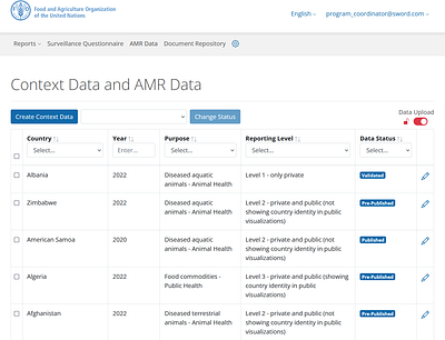 Error handling in Data management FAO page error management messages multiple page tables user