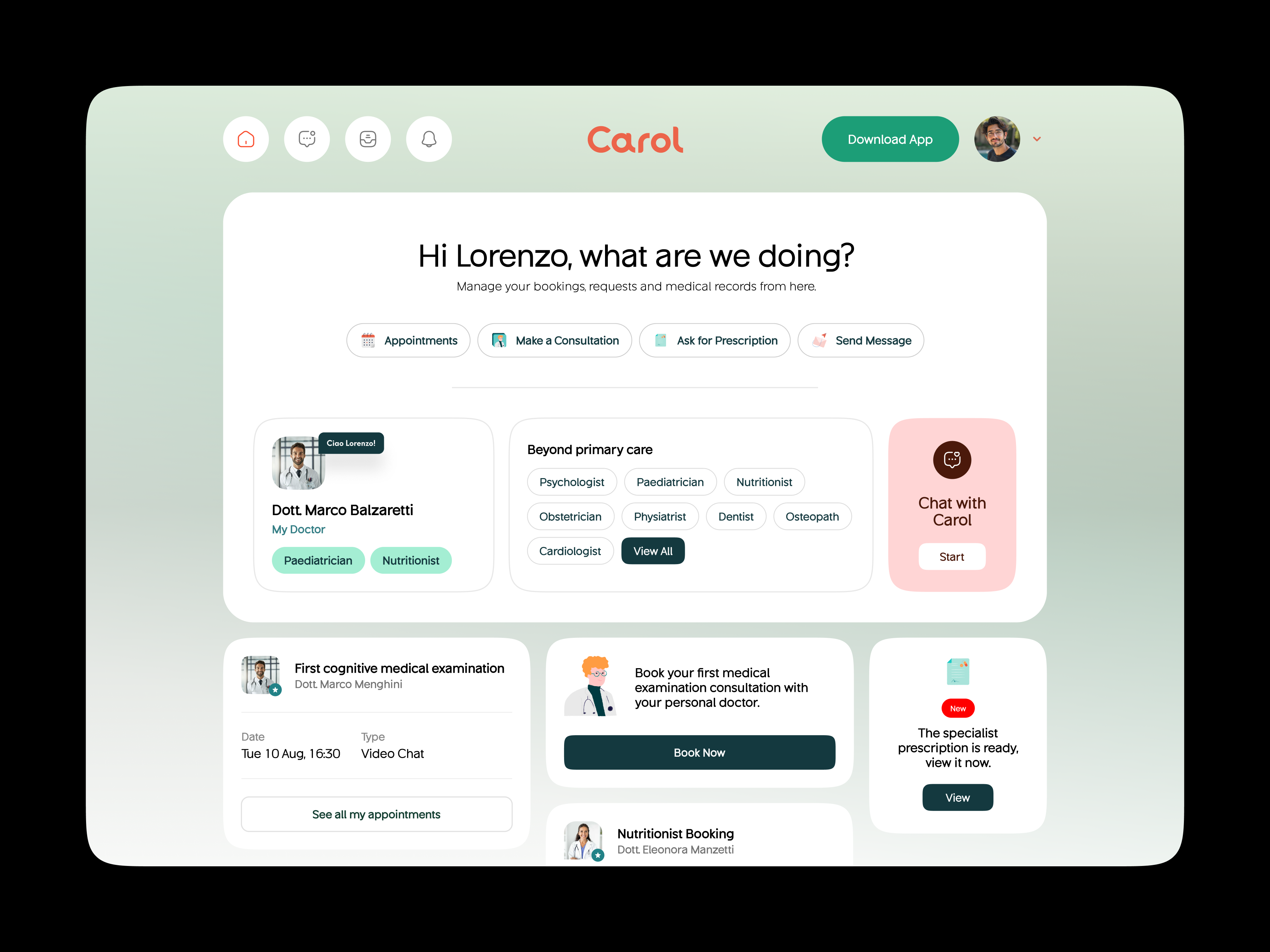 Example of Personal Doctor App