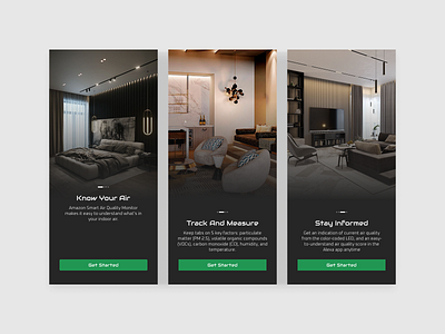 Smart Air Monitor - Onboarding Screens UI Design amazon air monitor app ui design onboarding ui smart home app ui ux design