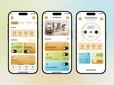 Smart Home Mobile App UI Design app app design app screens design device control dribbble dribbble designer home mobile mobile app mobile app template smart home smart house smart lamp ui ui design ui design template