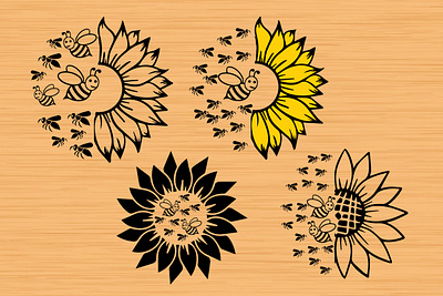 sunflower bee svg bundle