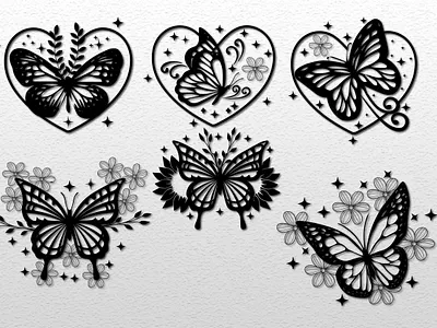 Butterfly svg flower bundle