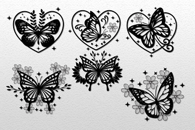 Butterfly svg flower bundle