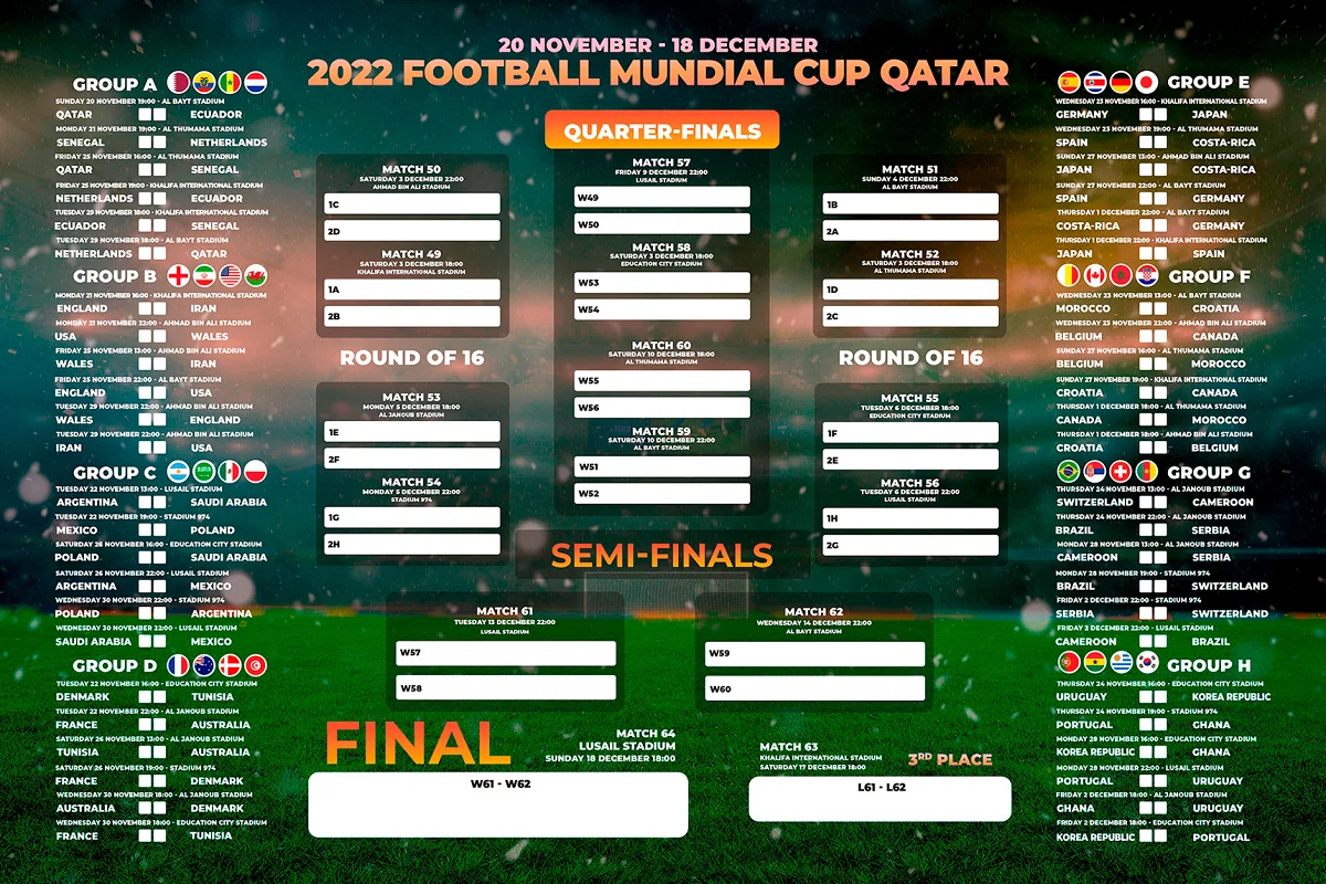 Calendar Qatar 2022 FIFA World Cup by MadridNYC on Dribbble