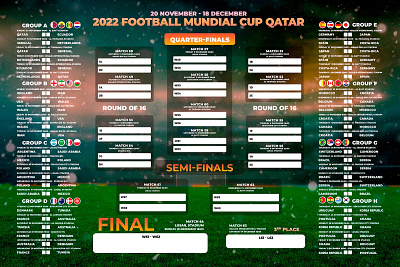 Calendar Qatar 2022 FIFA World Cup calendar flyer football graphic design poster qatar soccer worldcup