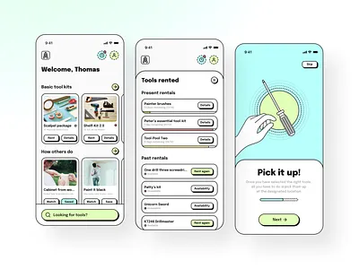 Handynhand 🛠 (Tool rental App) app application clean colorfull concept design figma minimal rental retro tool toolrental ui ux