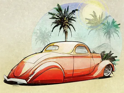 Three-Six automotive concept art design drawing drawing cars hot rod illustration opacity rendering sketch texture transportation vector