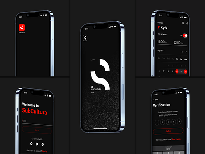 Subcult event iOS app android app apple application brand identity branding cinema concert design event event app ios logo mobile movie music rock theatre ui ux