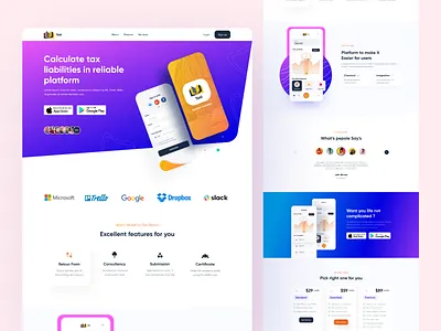 Tax Evaluation Platform clean web design creative web design features header landing page landing page 2022 landing page designer landing page ui minimal webdesign modern 2022 modern web design newsletter popular 2022 pricing tax calculation tax landing page testimonial trendy 2022 uiux website design
